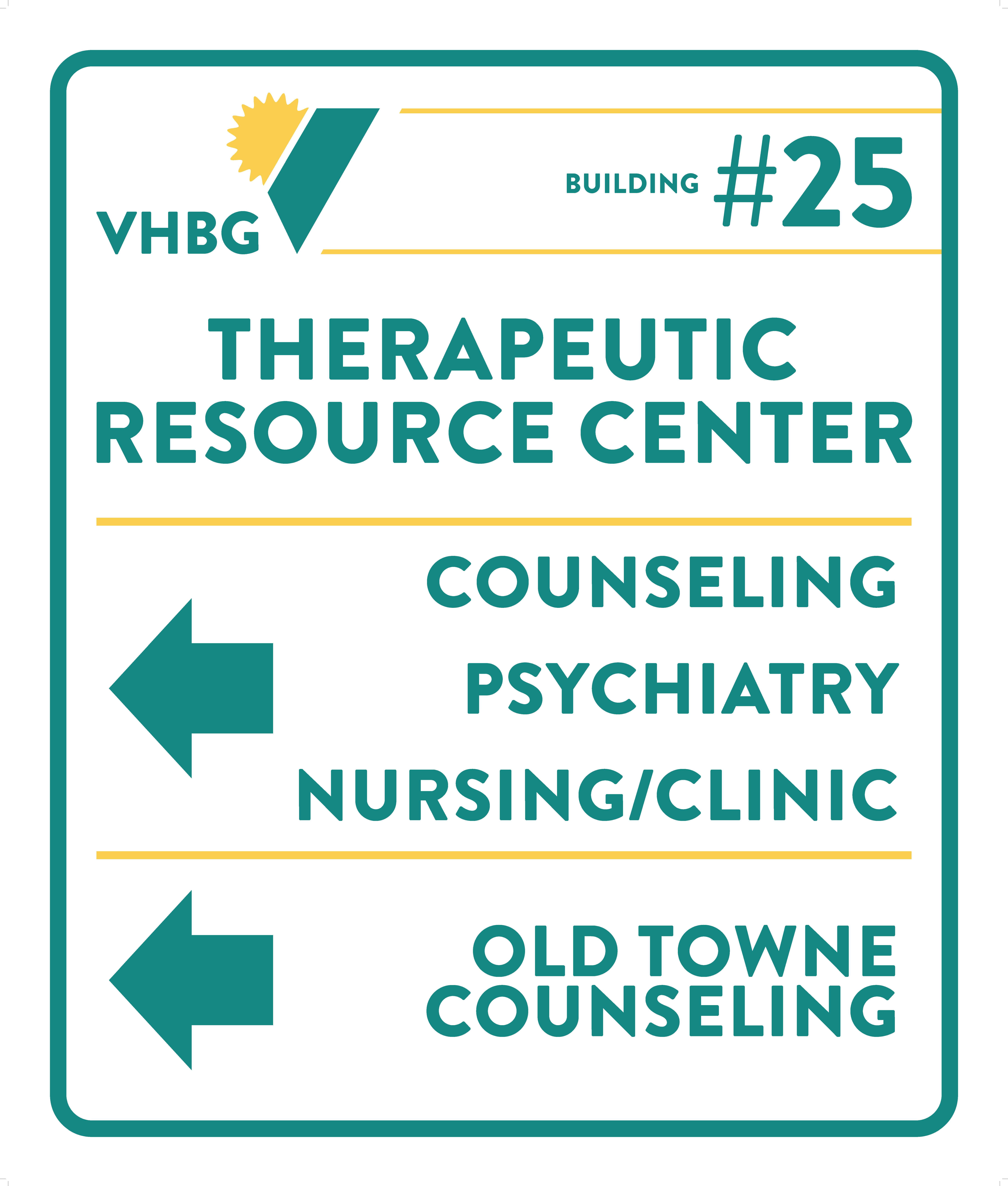 Directional Sign for Therapeutic Resource Center