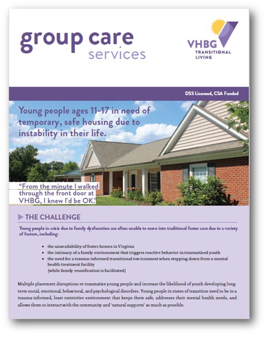 Screenshot Group Care Services Flyer